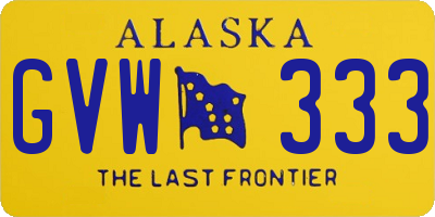 AK license plate GVW333