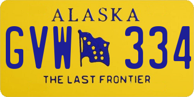 AK license plate GVW334