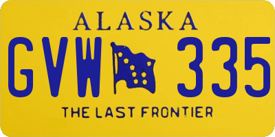 AK license plate GVW335