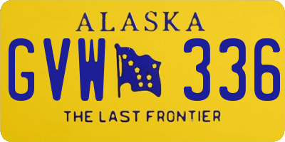 AK license plate GVW336