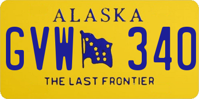 AK license plate GVW340