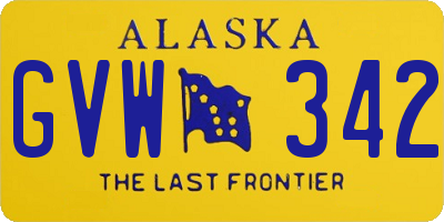 AK license plate GVW342