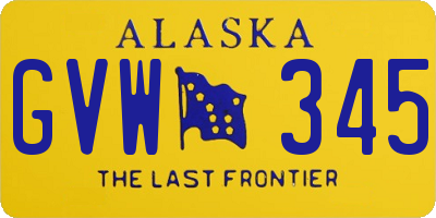 AK license plate GVW345