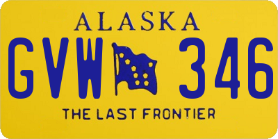 AK license plate GVW346