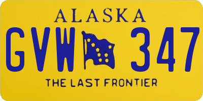 AK license plate GVW347