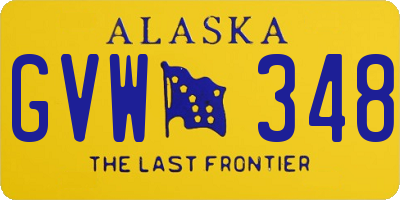 AK license plate GVW348