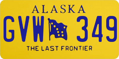 AK license plate GVW349