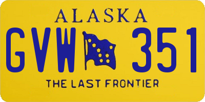 AK license plate GVW351