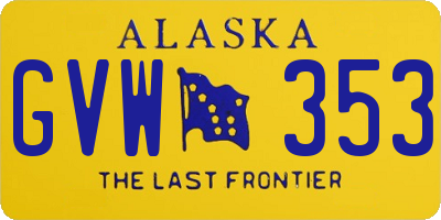 AK license plate GVW353