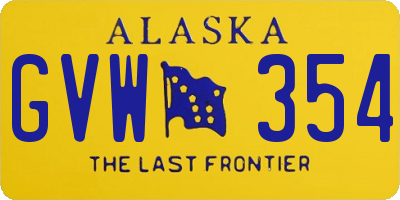 AK license plate GVW354