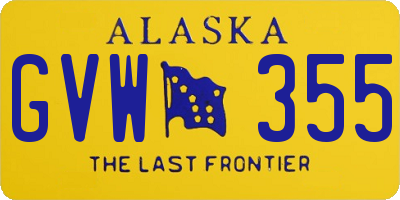 AK license plate GVW355