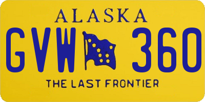 AK license plate GVW360