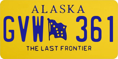 AK license plate GVW361