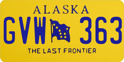 AK license plate GVW363