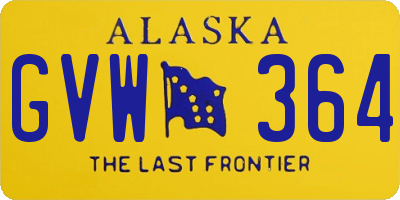 AK license plate GVW364