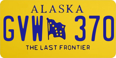 AK license plate GVW370