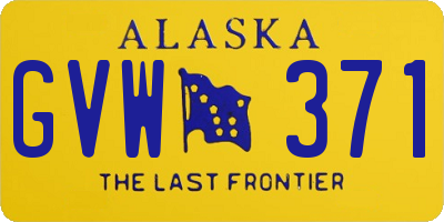 AK license plate GVW371