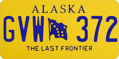 AK license plate GVW372