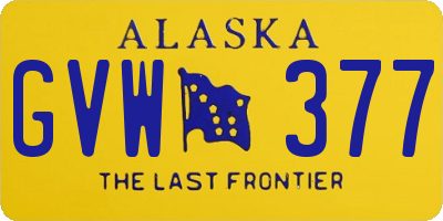 AK license plate GVW377