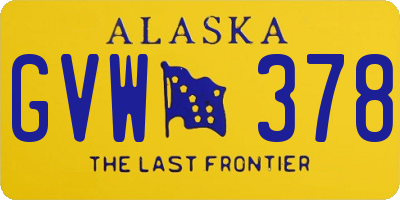 AK license plate GVW378