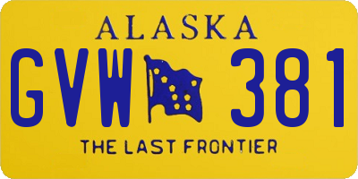 AK license plate GVW381