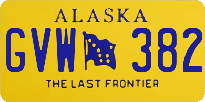 AK license plate GVW382