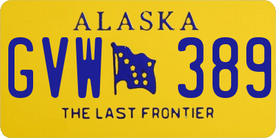 AK license plate GVW389