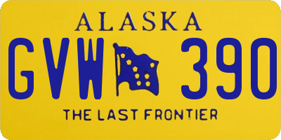 AK license plate GVW390