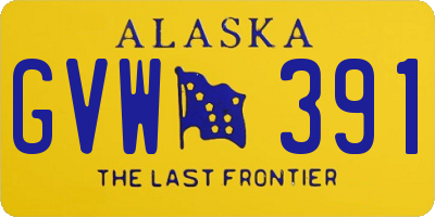 AK license plate GVW391