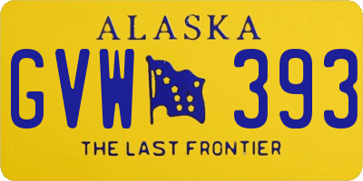 AK license plate GVW393