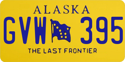 AK license plate GVW395