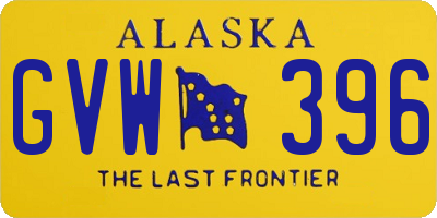 AK license plate GVW396