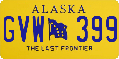 AK license plate GVW399