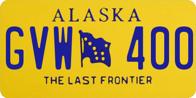 AK license plate GVW400