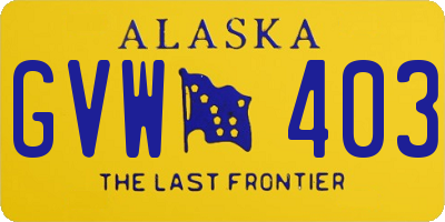 AK license plate GVW403