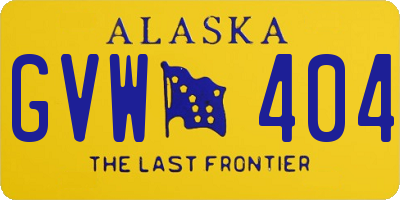 AK license plate GVW404