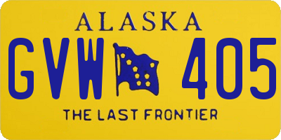 AK license plate GVW405