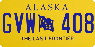 AK license plate GVW408