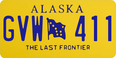 AK license plate GVW411