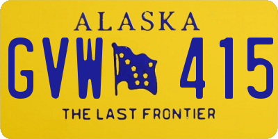 AK license plate GVW415
