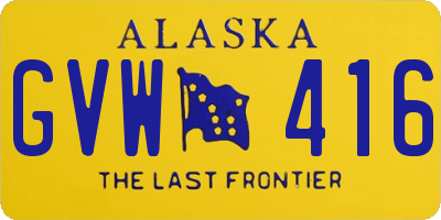 AK license plate GVW416