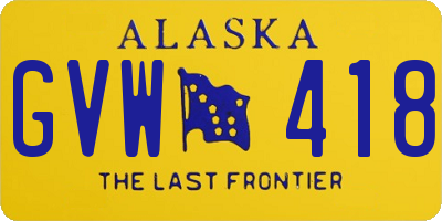 AK license plate GVW418