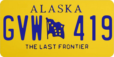 AK license plate GVW419