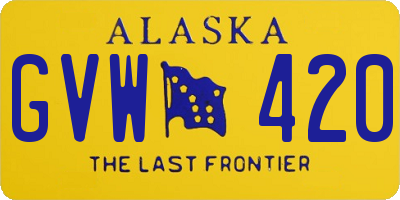 AK license plate GVW420