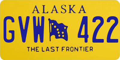 AK license plate GVW422