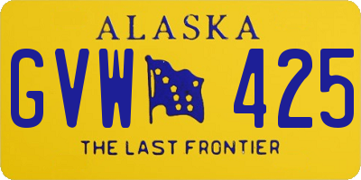 AK license plate GVW425