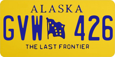 AK license plate GVW426