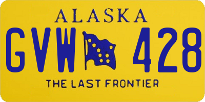 AK license plate GVW428