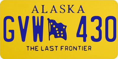 AK license plate GVW430