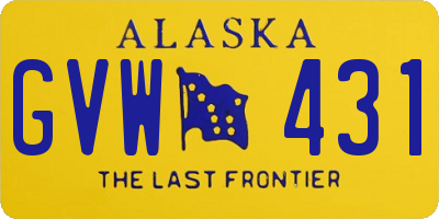 AK license plate GVW431